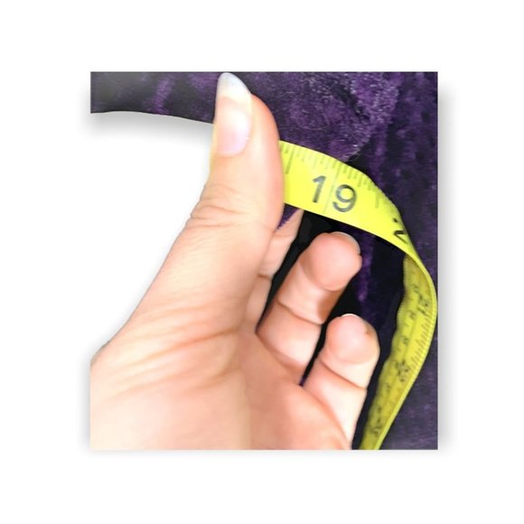 Vintage 80s Purple Satin Textured Velvet Long Robe Small - Picture 7 of 12